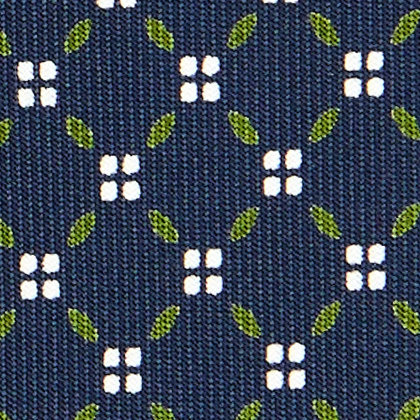 CRAVATTA SARTORIALE EXTRA LONG IN SETA BLU SCURO Microfantasia fiore
