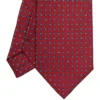 CRAVATTA SARTORIALE EXTRA LONG IN SETA BORDEAUX Microfantasia fiore