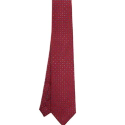 CRAVATTA SARTORIALE EXTRA LONG IN SETA BORDEAUX Microfantasia fiore