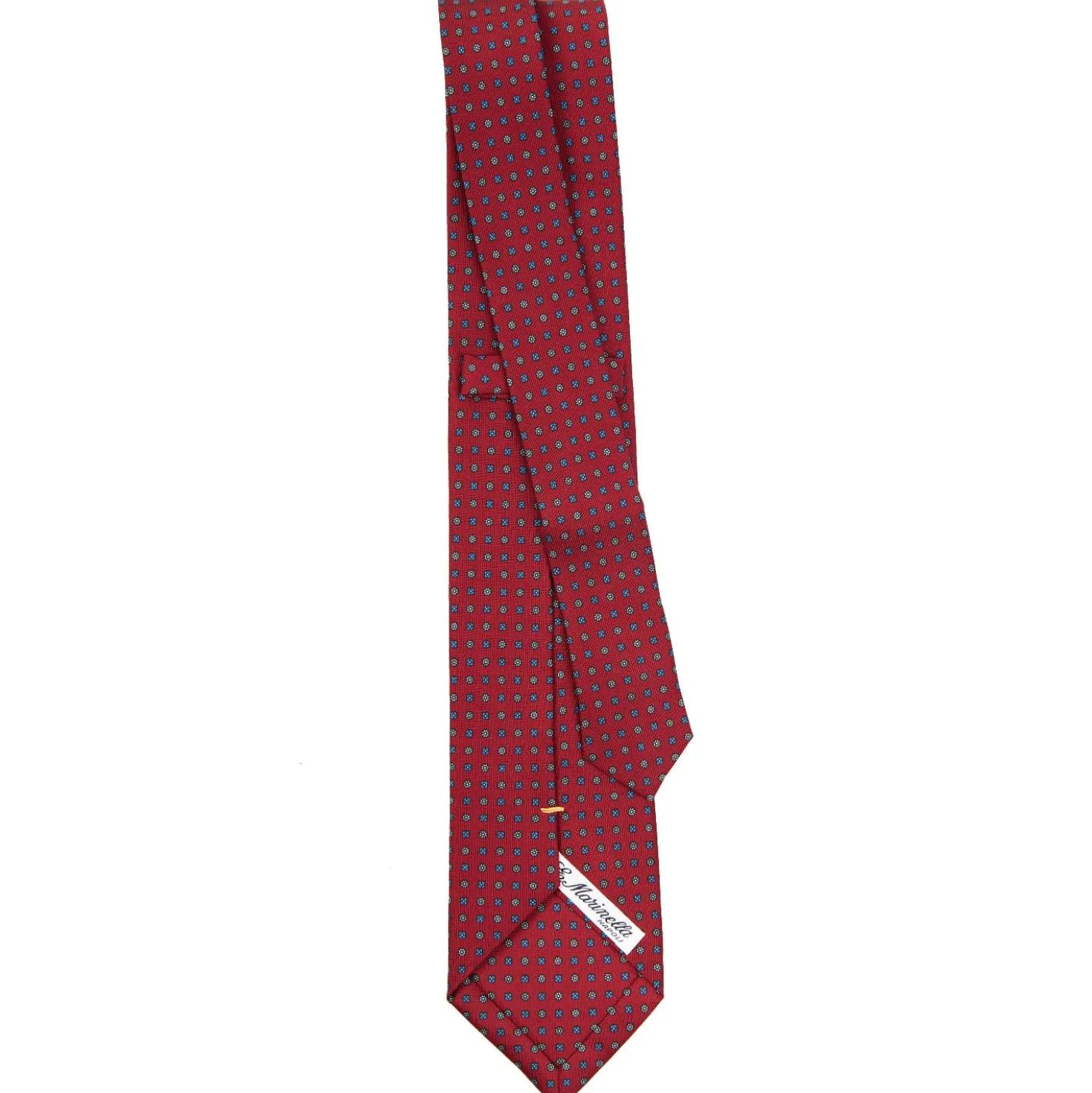 CRAVATTA SARTORIALE EXTRA LONG IN SETA BORDEAUX Microfantasia fiore