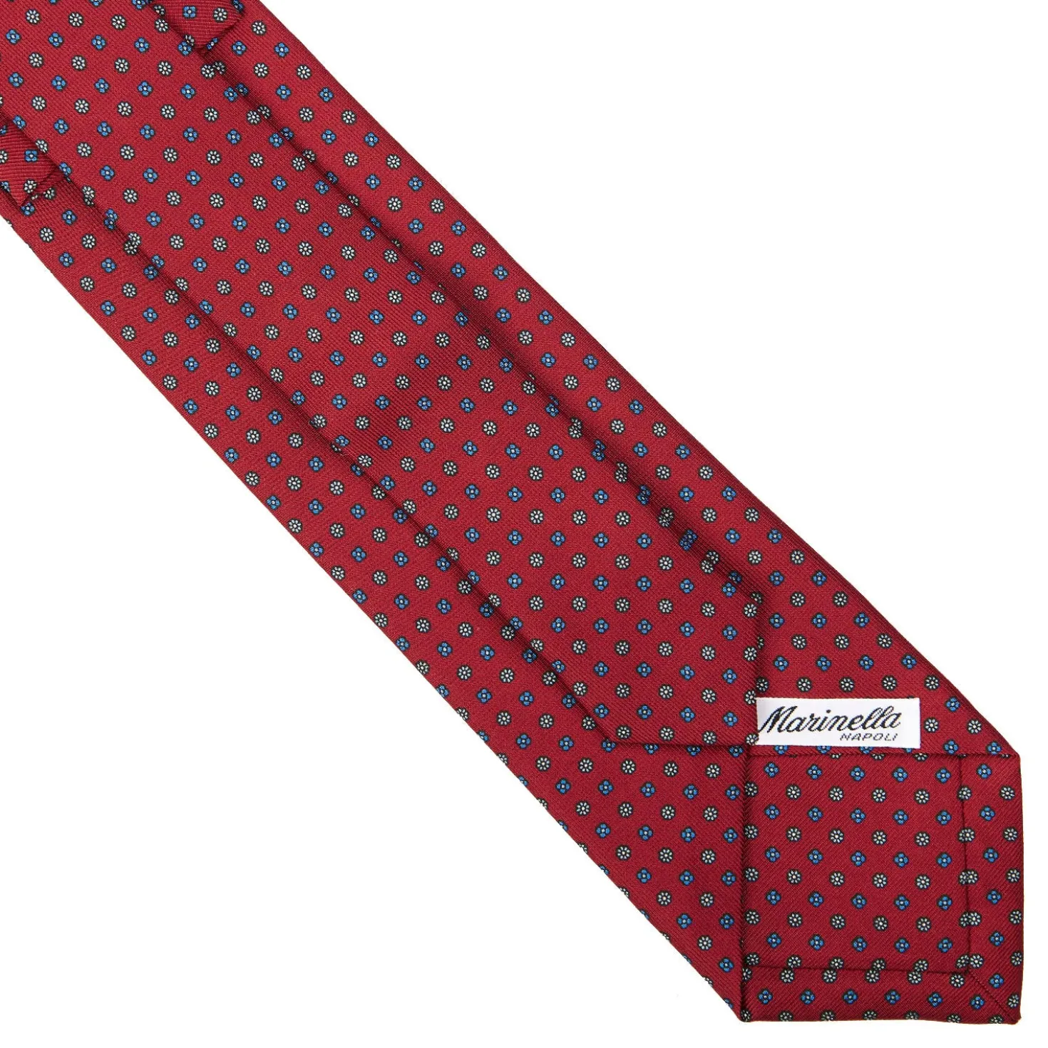 CRAVATTA SARTORIALE EXTRA LONG IN SETA BORDEAUX Microfantasia fiore