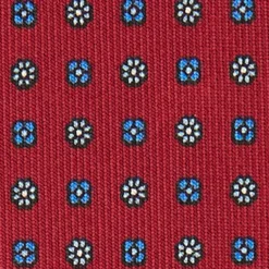 CRAVATTA SARTORIALE EXTRA LONG IN SETA BORDEAUX Microfantasia fiore