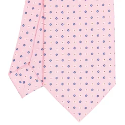 CRAVATTA SARTORIALE EXTRA LONG IN SETA ROSA Microfantasia fiore