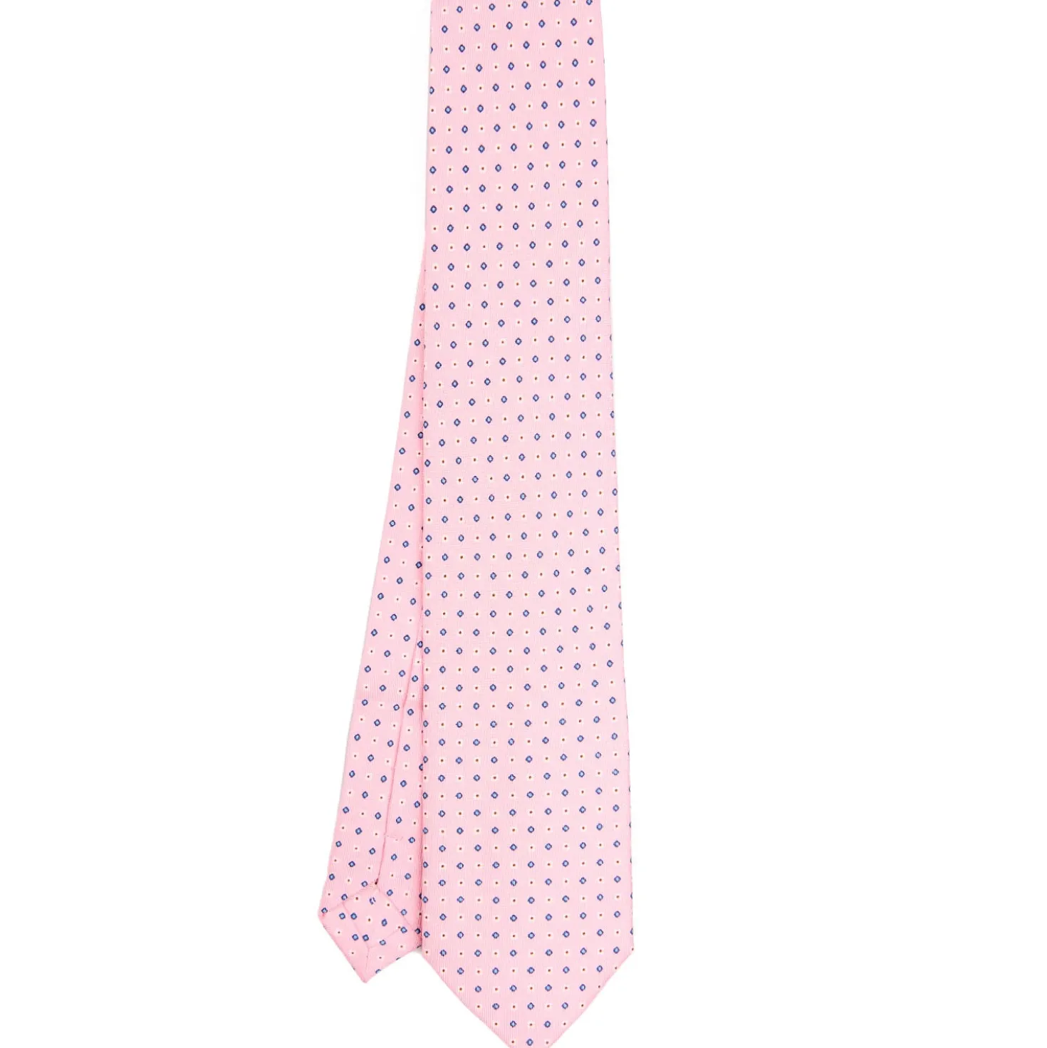 CRAVATTA SARTORIALE EXTRA LONG IN SETA ROSA Microfantasia fiore