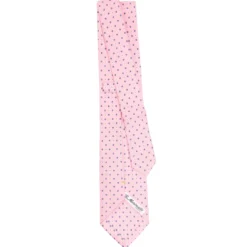 CRAVATTA SARTORIALE EXTRA LONG IN SETA ROSA Microfantasia fiore