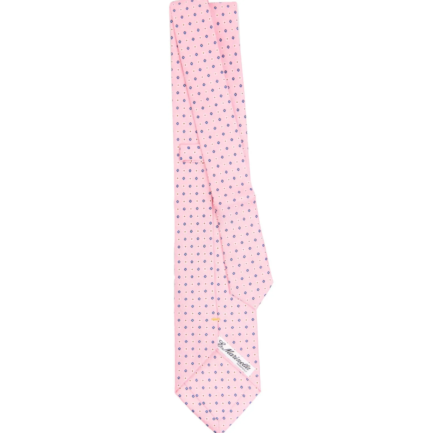 CRAVATTA SARTORIALE EXTRA LONG IN SETA ROSA Microfantasia fiore