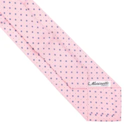 CRAVATTA SARTORIALE EXTRA LONG IN SETA ROSA Microfantasia fiore
