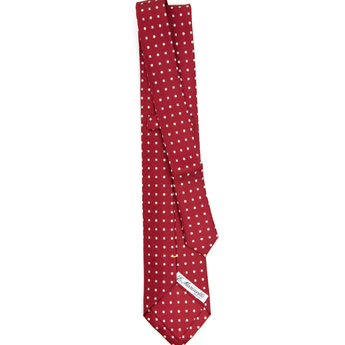 CRAVATTA SARTORIALE EXTRA LONG IN SETA BORDEAUX Microfantasia fiore