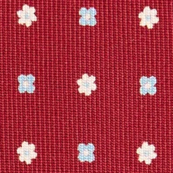 CRAVATTA SARTORIALE EXTRA LONG IN SETA BORDEAUX Microfantasia fiore
