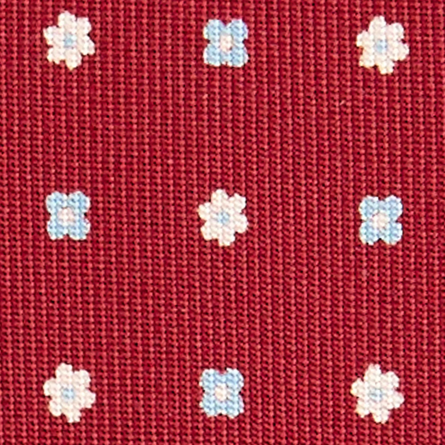 CRAVATTA SARTORIALE EXTRA LONG IN SETA BORDEAUX Microfantasia fiore