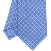 CRAVATTA SARTORIALE EXTRA LONG IN SETA AZZURRO POLVERE Microfantasia fiore