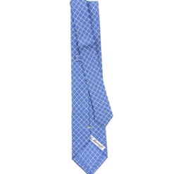 CRAVATTA SARTORIALE EXTRA LONG IN SETA AZZURRO POLVERE Microfantasia fiore