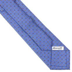 CRAVATTA SARTORIALE EXTRA LONG IN SETA AZZURRO POLVERE Microfantasia fiore