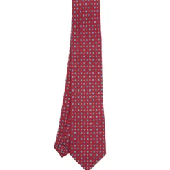 CRAVATTA SARTORIALE EXTRA LONG IN SETA BORDEAUX Microfantasia fiore