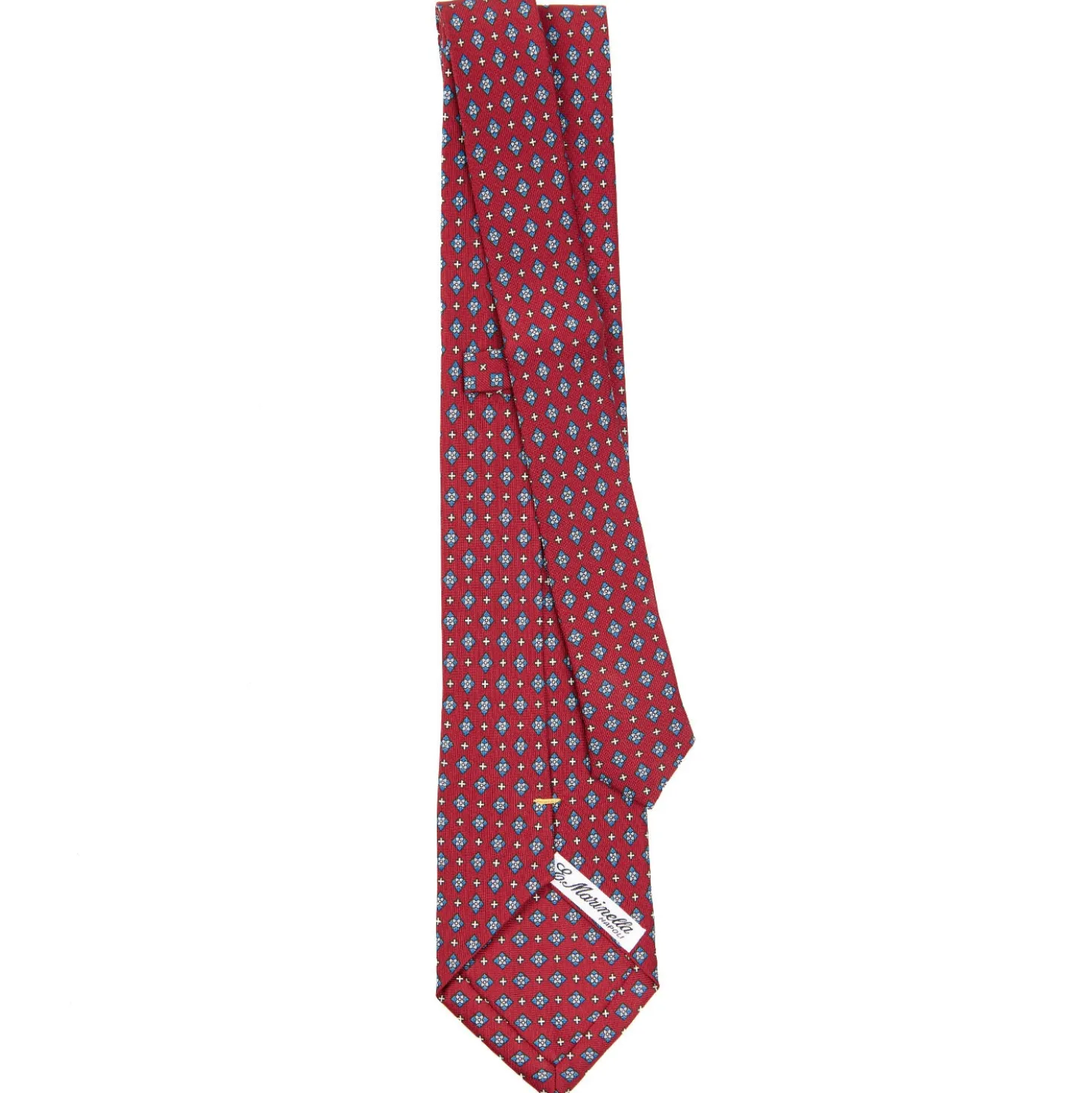 CRAVATTA SARTORIALE EXTRA LONG IN SETA BORDEAUX Microfantasia fiore