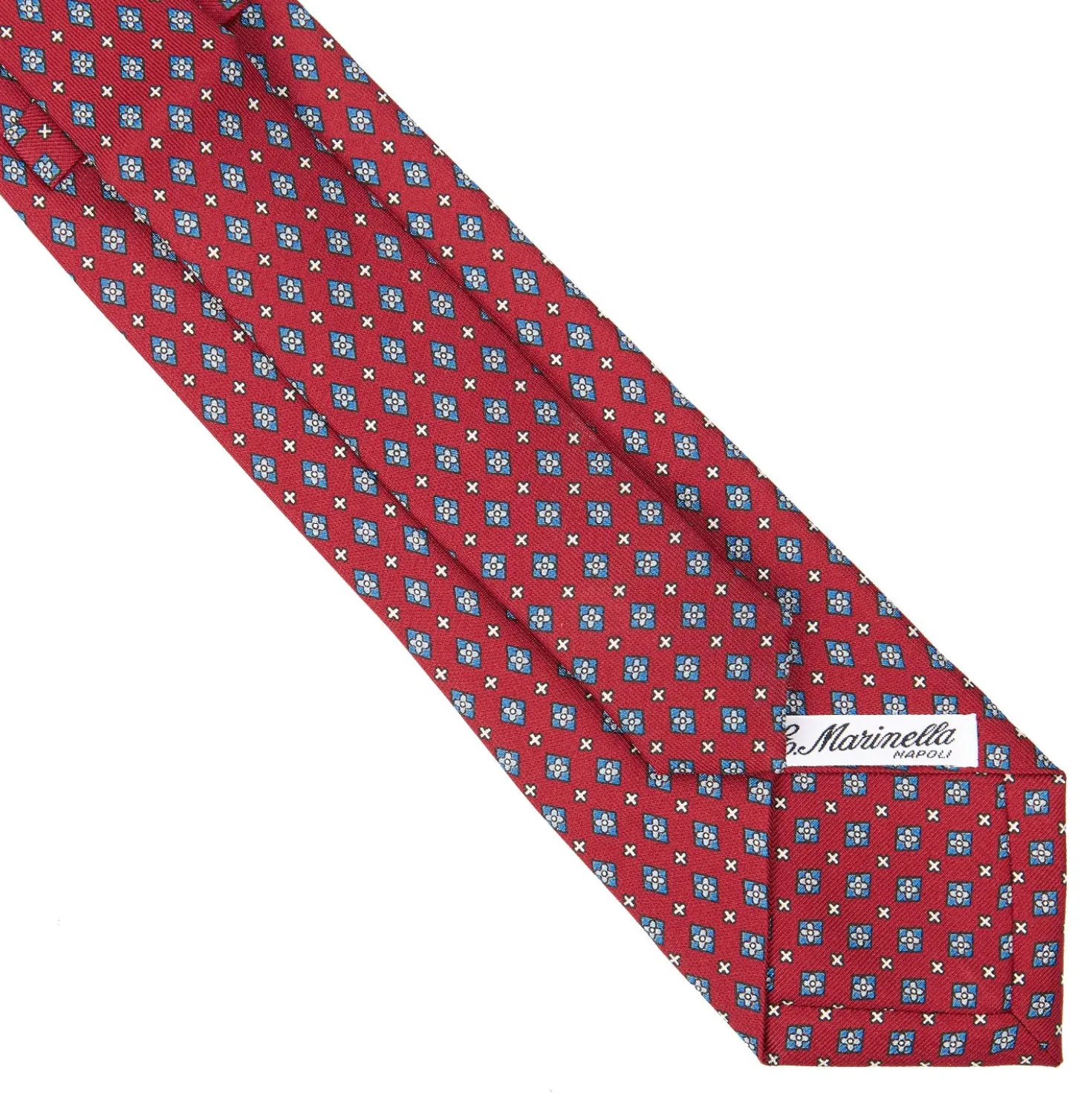 CRAVATTA SARTORIALE EXTRA LONG IN SETA BORDEAUX Microfantasia fiore