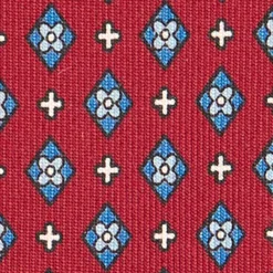 CRAVATTA SARTORIALE EXTRA LONG IN SETA BORDEAUX Microfantasia fiore