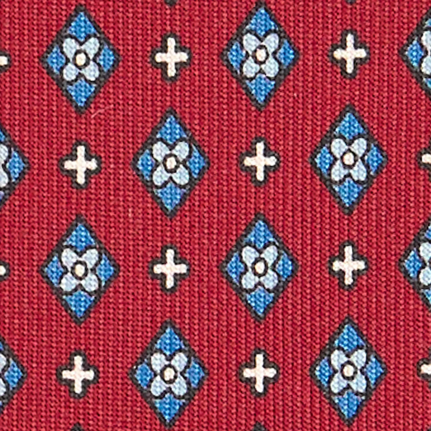 CRAVATTA SARTORIALE EXTRA LONG IN SETA BORDEAUX Microfantasia fiore