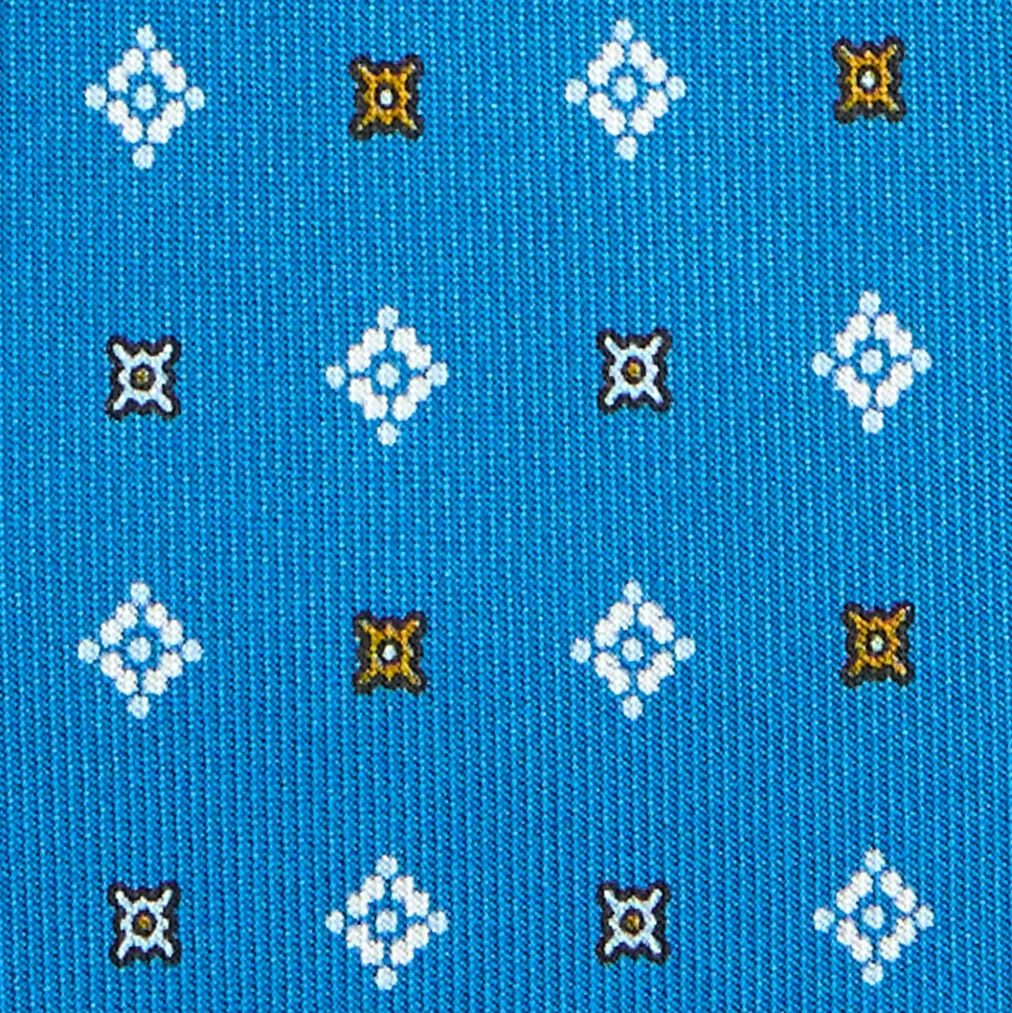 CRAVATTA SARTORIALE EXTRA LONG IN SETA BLU MEDIO Microfantasia fiore