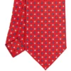CRAVATTA SARTORIALE EXTRA LONG IN SETA ROSSA Microfantasia fiore