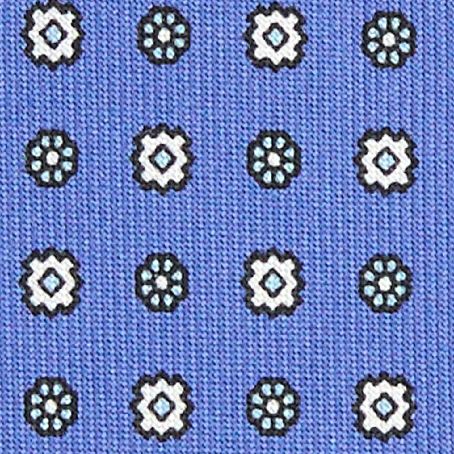 CRAVATTA SARTORIALE EXTRA LONG IN SETA AZZURRO POLVERE Microfantasia fiore
