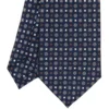 CRAVATTA SARTORIALE EXTRA LONG IN SETA BLU SCURO Microfantasia fiore
