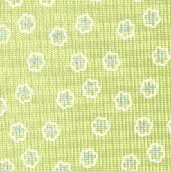 CRAVATTA SARTORIALE EXTRA LONG IN SETA VERDE CHIARO Microfantasia fiore