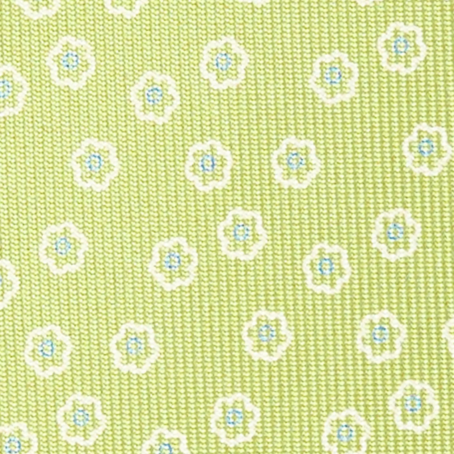 CRAVATTA SARTORIALE EXTRA LONG IN SETA VERDE CHIARO Microfantasia fiore