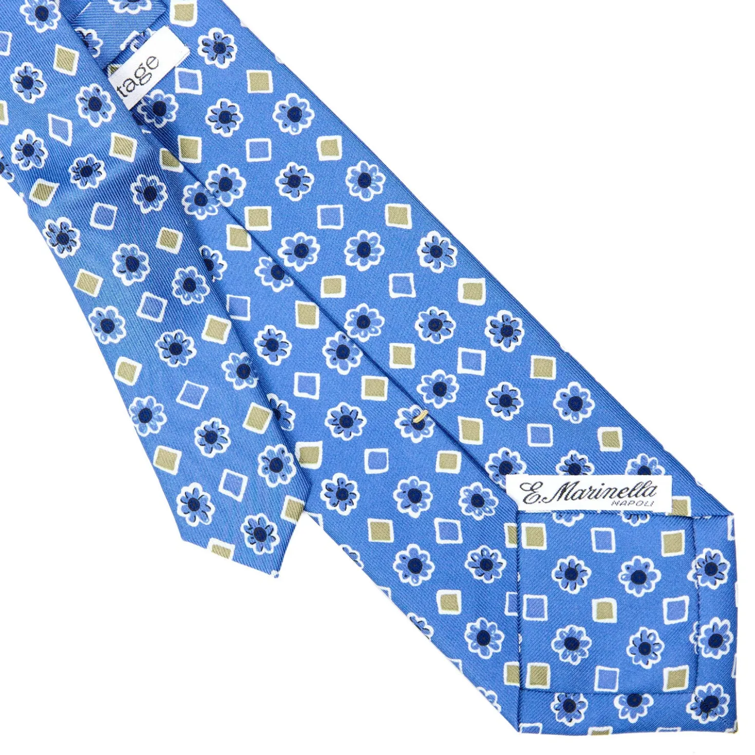 CRAVATTA SARTORIALE EXTRA LONG IN SETA AZZURRO POLVERE Collezione heritage