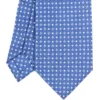 CRAVATTA SARTORIALE EXTRA LONG IN SETA AZZURRO POLVERE Microfantasia fiore