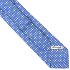 CRAVATTA SARTORIALE EXTRA LONG IN SETA AZZURRO POLVERE Microfantasia fiore