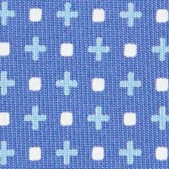 CRAVATTA SARTORIALE EXTRA LONG IN SETA AZZURRO POLVERE Microfantasia fiore