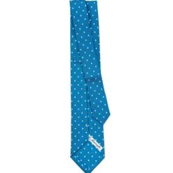 CRAVATTA SARTORIALE EXTRA LONG IN SETA BLU MEDIO Microfantasia fiore