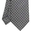 CRAVATTA SARTORIALE EXTRA LONG IN SETA GRIGIO SCURO Microfantasia fiore