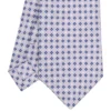 CRAVATTA SARTORIALE EXTRA LONG IN SETA GRIGIO CHIARO Microfantasia fiore