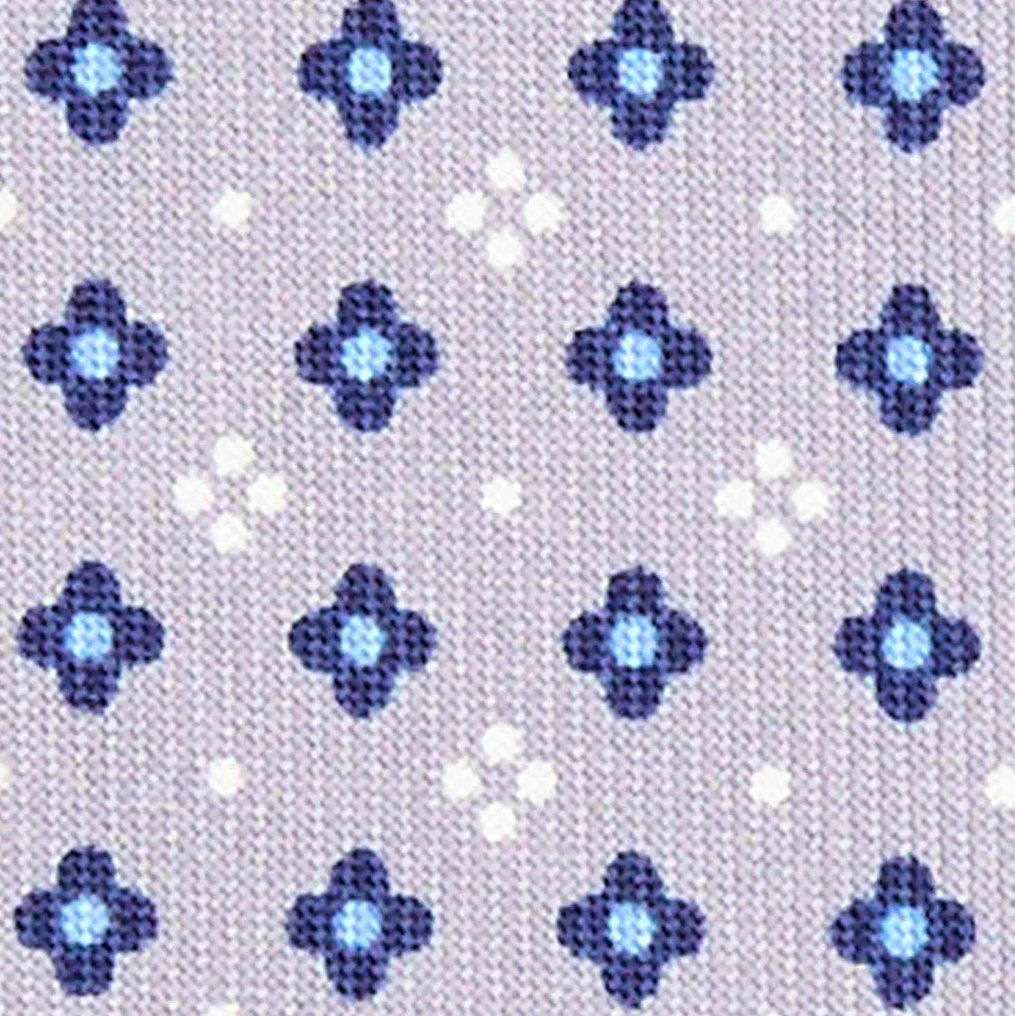 CRAVATTA SARTORIALE EXTRA LONG IN SETA GRIGIO CHIARO Microfantasia fiore