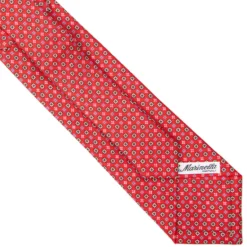 CRAVATTA SARTORIALE EXTRA LONG IN SETA ROSSA Microfantasia fiore
