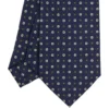 CRAVATTA SARTORIALE EXTRA LONG IN SETA BLU SCURO Microfantasia fiore