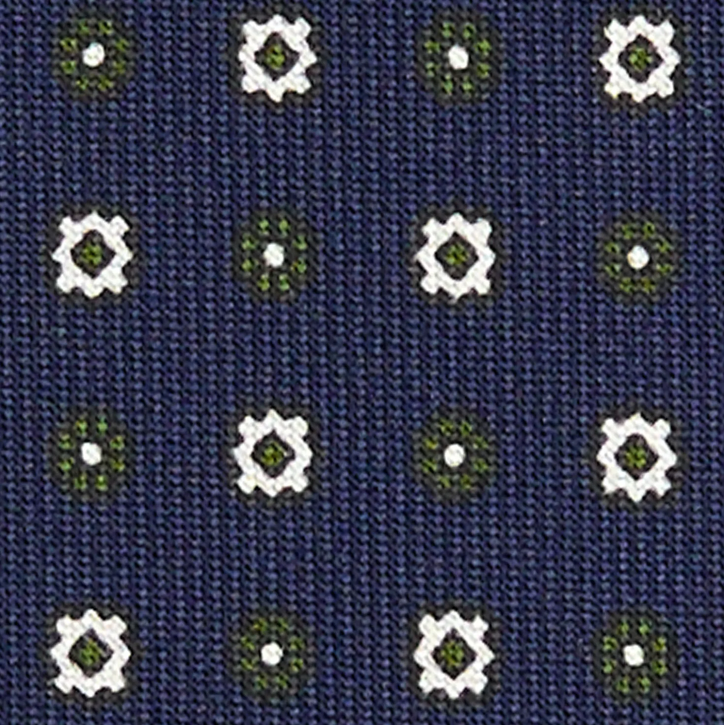 CRAVATTA SARTORIALE EXTRA LONG IN SETA BLU SCURO Microfantasia fiore