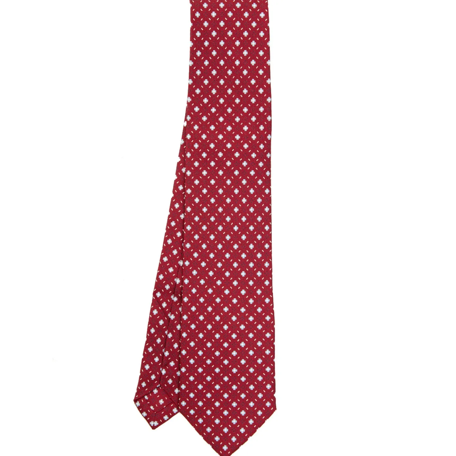 CRAVATTA SARTORIALE EXTRA LONG IN SETA BORDEAUX Microfantasia fiore