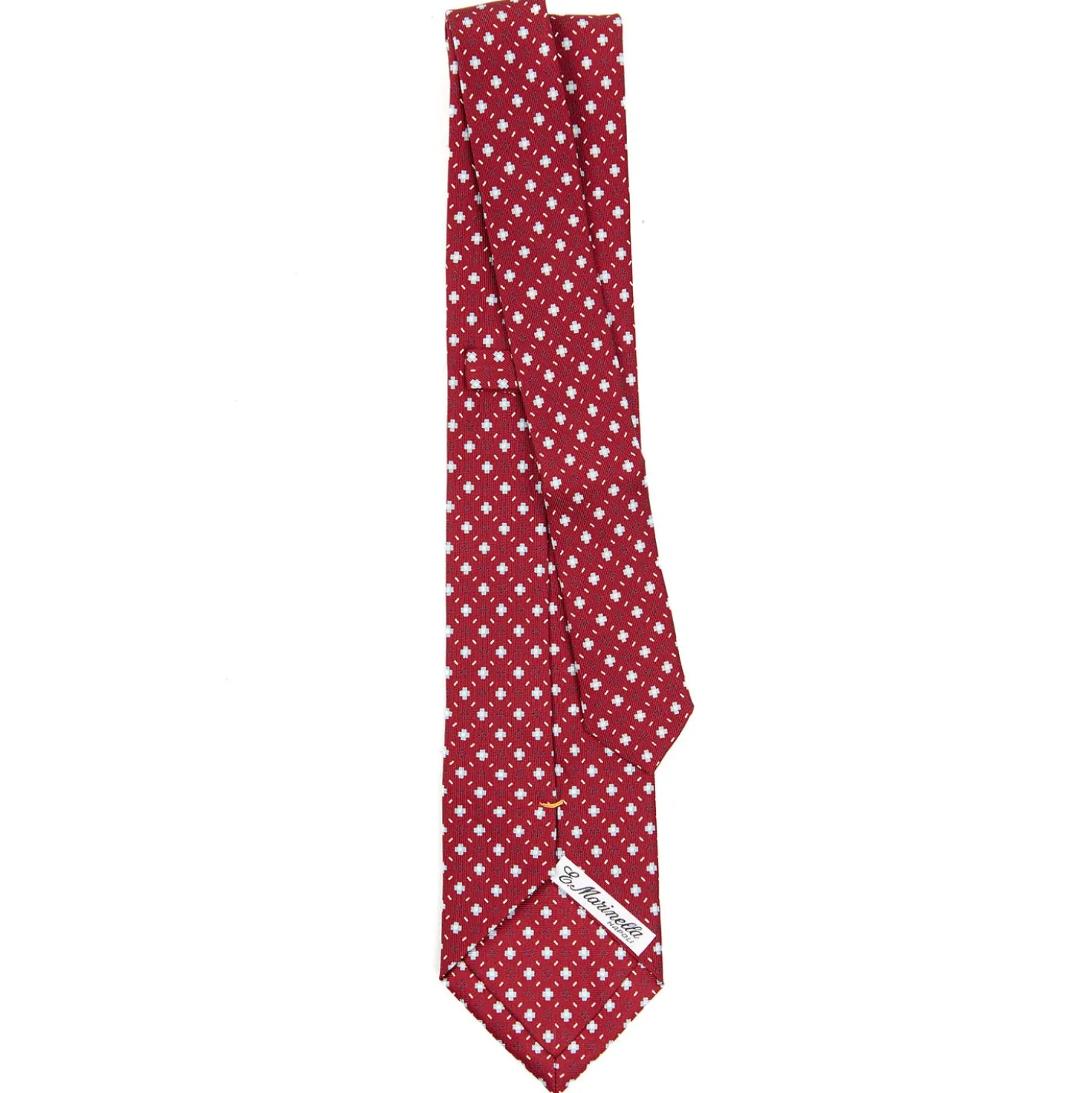 CRAVATTA SARTORIALE EXTRA LONG IN SETA BORDEAUX Microfantasia fiore