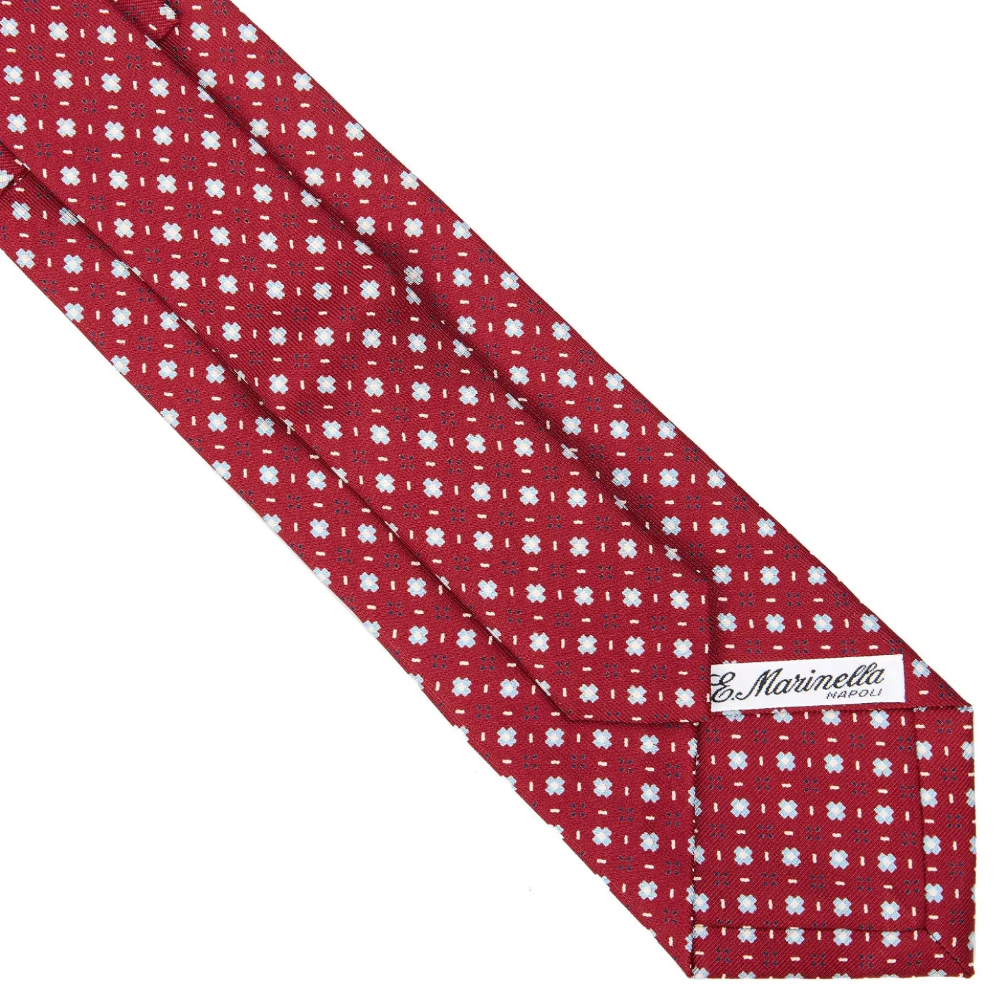 CRAVATTA SARTORIALE EXTRA LONG IN SETA BORDEAUX Microfantasia fiore