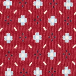 CRAVATTA SARTORIALE EXTRA LONG IN SETA BORDEAUX Microfantasia fiore