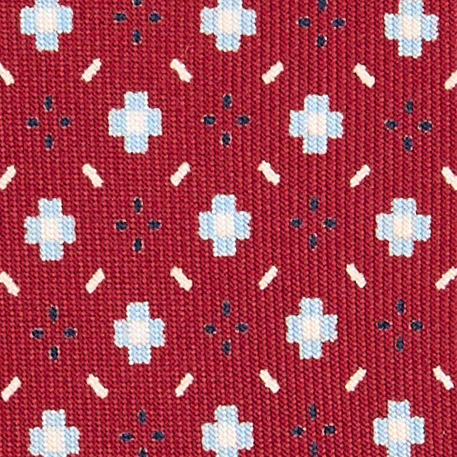 CRAVATTA SARTORIALE EXTRA LONG IN SETA BORDEAUX Microfantasia fiore
