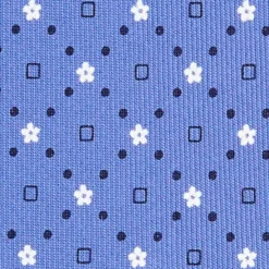 CRAVATTA SARTORIALE EXTRA LONG IN SETA AZZURRO POLVERE Microfantasia fiore