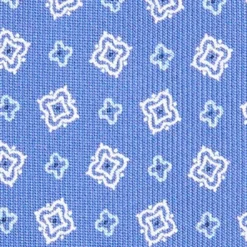 CRAVATTA SARTORIALE EXTRA LONG IN SETA AZZURRO POLVERE Microfantasia fiore