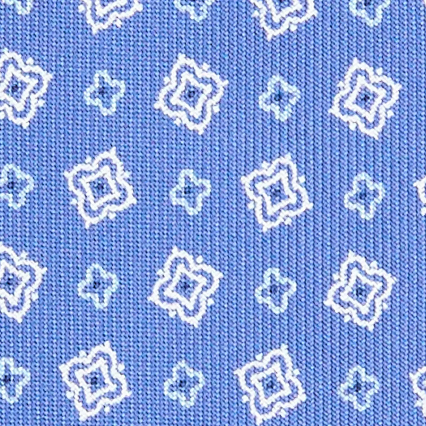 CRAVATTA SARTORIALE EXTRA LONG IN SETA AZZURRO POLVERE Microfantasia fiore