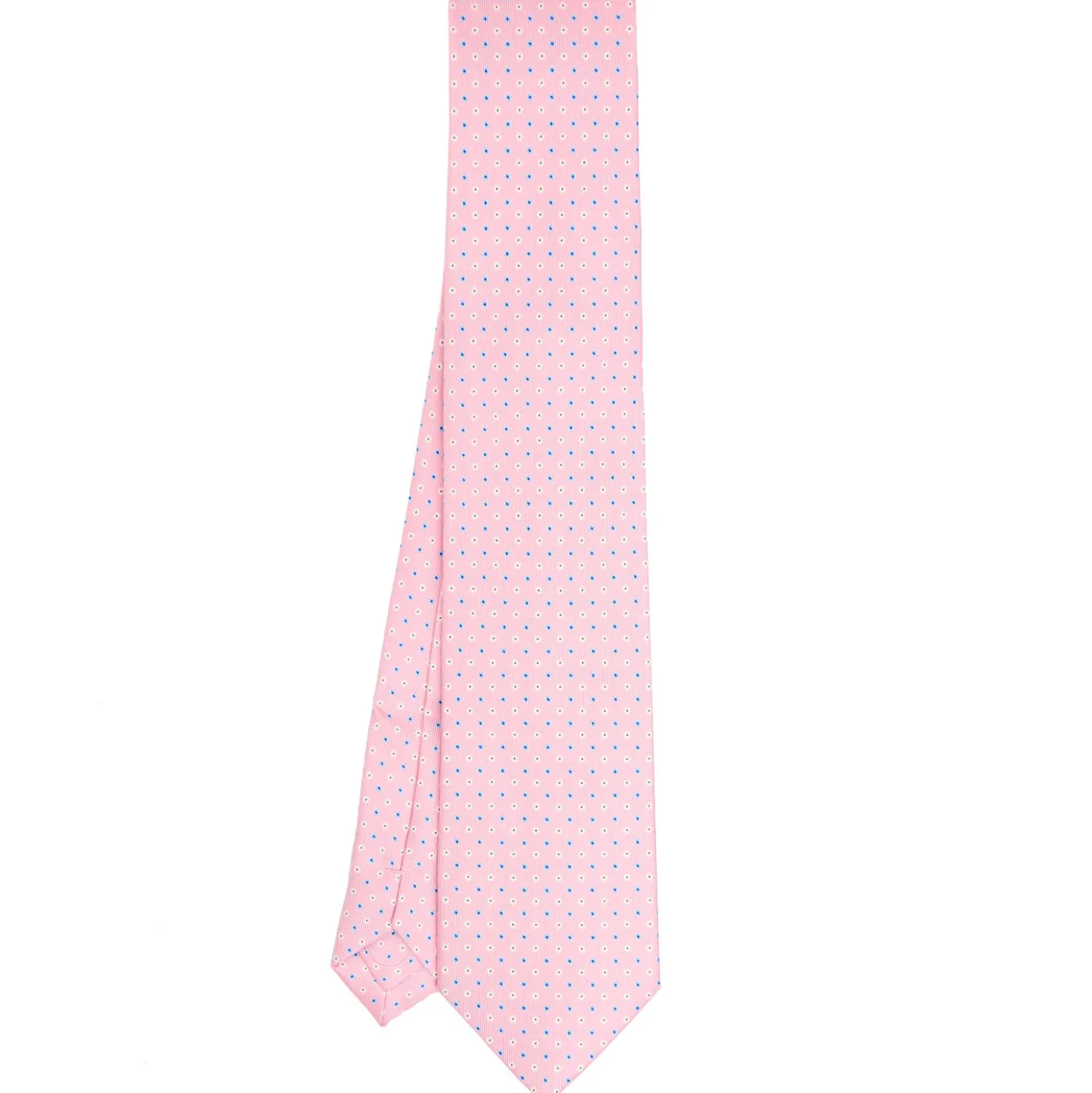 CRAVATTA SARTORIALE EXTRA LONG IN SETA ROSA Microfantasia fiore