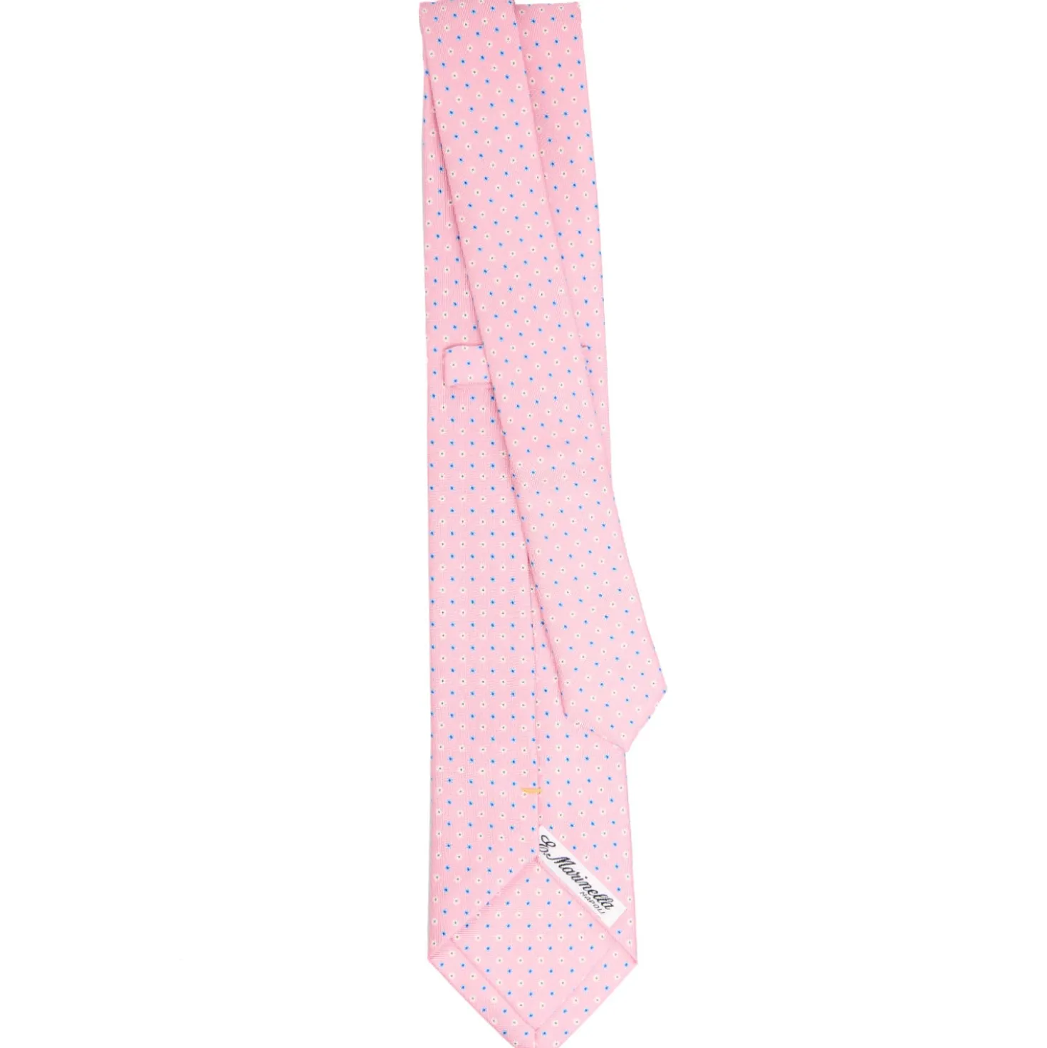 CRAVATTA SARTORIALE EXTRA LONG IN SETA ROSA Microfantasia fiore