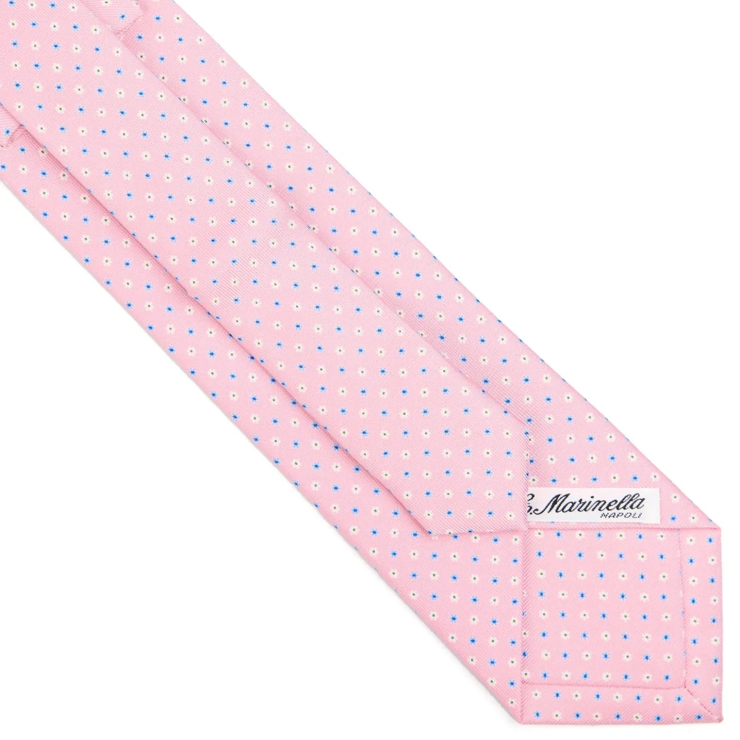 CRAVATTA SARTORIALE EXTRA LONG IN SETA ROSA Microfantasia fiore